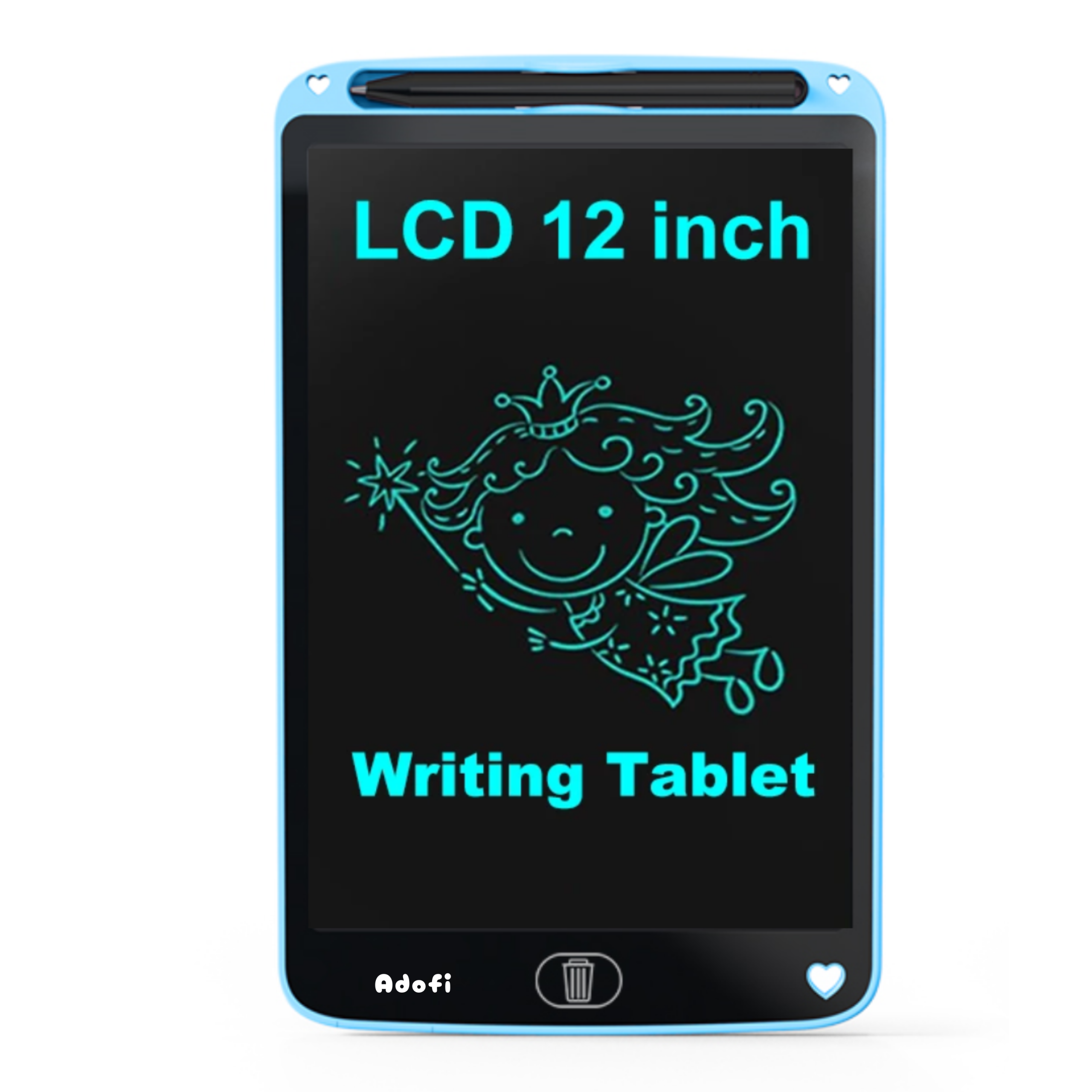 Adofi LCD Writing Tablet 12 Inch Screen, Learning Educational Toys for 3-12 Year Old Girls, Erasable Doodle Board for Kids, Electronic Digital Handwriting Drawing Board Graphic Tablet (Blue)