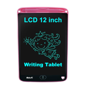Adofi LCD Writing Tablet 12 Inch Screen, Learning Educational Toys for 3-12 Year Old Girls, Erasable Doodle Board for Kids, Electronic Digital Handwriting Drawing Board Graphic Tablet (Pink)