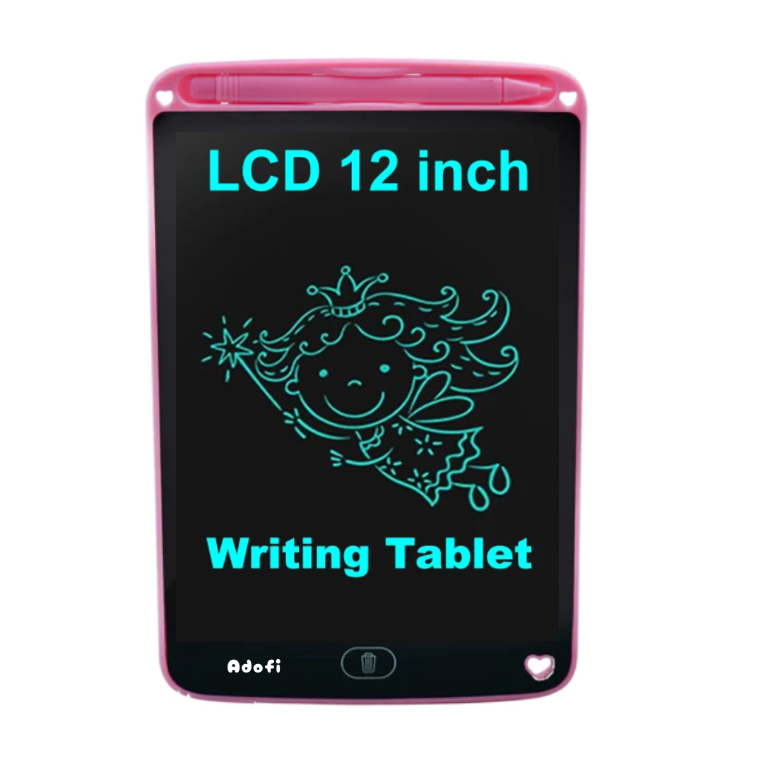 Adofi LCD Writing Tablet 12 Inch Screen, Learning Educational Toys for 3-12 Year Old Girls, Erasable Doodle Board for Kids, Electronic Digital Handwriting Drawing Board Graphic Tablet (Pink)